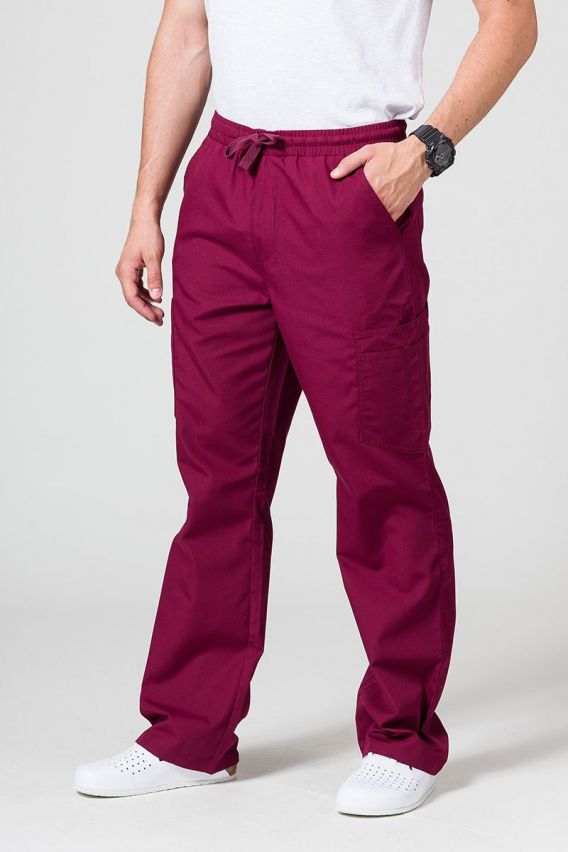 Men's Maevn Red Panda Cargo (6 pocket) scrub trousers wine-1