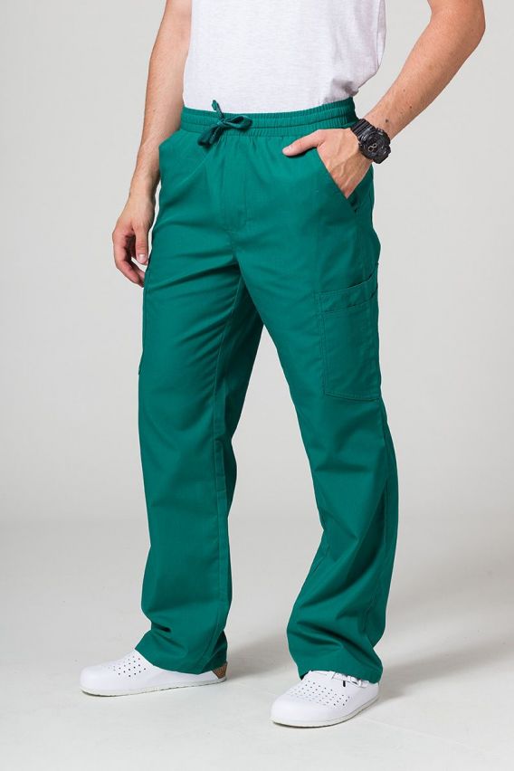 Men's Maevn Red Panda Cargo (6 pocket) scrub trousers hunter green-1