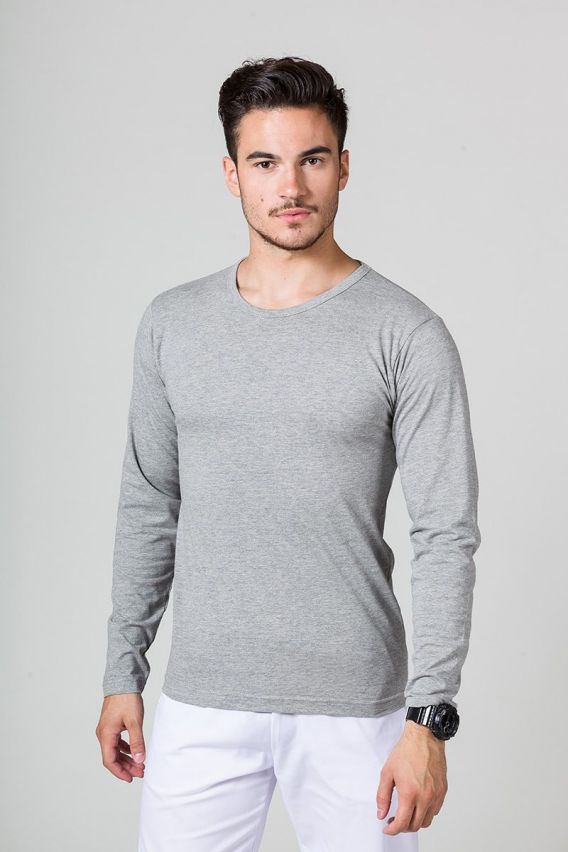 Men’s Malfini Fit long sleeve t-shirt dark grey melange-1