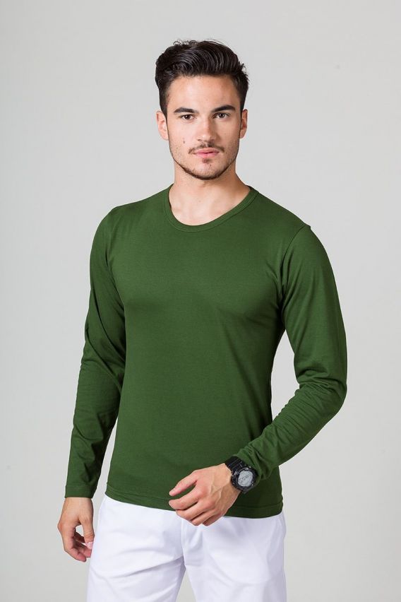 Men’s Malfini Fit long sleeve t-shirt bottle green-1