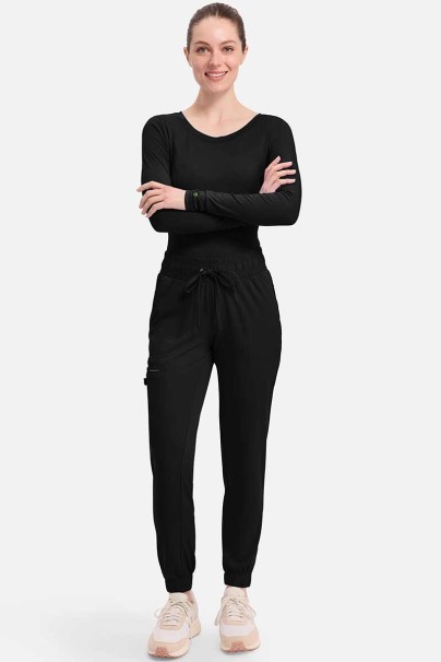 Women's Healing Hands scrubs set (Madison top, Renee trousers) black-1