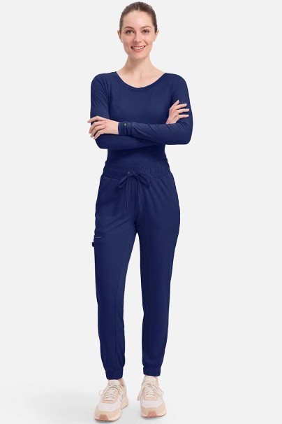 Women's Healing Hands scrubs set (Madison top, Renee trousers) navy-1