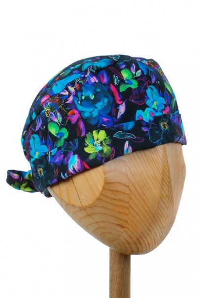 Unisex Sunrise Uniforms Style medical cap colorful flowers (roll-up)-1