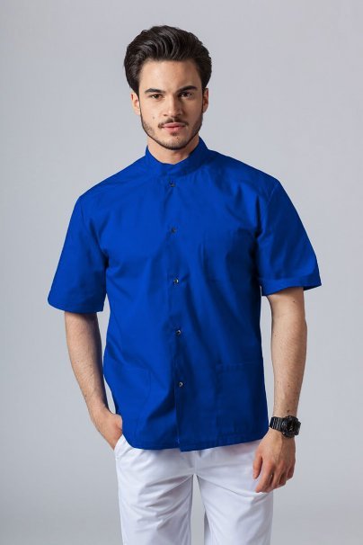 Men’s Sunrise Uniforms medical shirt with stand-up collar navy-1
