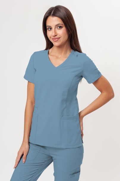 Women’s Maevn Momentum Double V-Neck scrub top slate blue-1