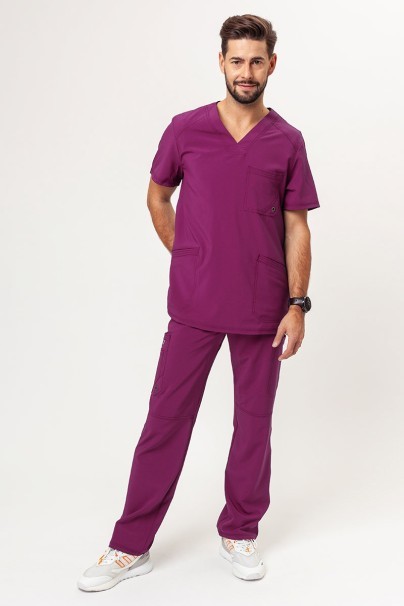 Men's Cherokee Infinity (V-neck top, Fly trousers) scrubs set wine-1