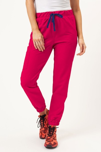 Women's Sunrise Uniforms Premium Vibe scrub jogger trousers raspberry-1