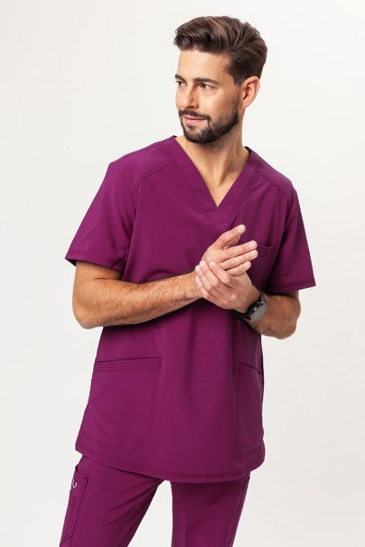 Men’s Cherokee Infinity V-neck scrub top wine-1