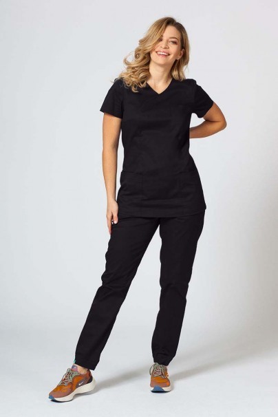 Women's Sunrise Uniforms Active II scrubs set (Fit top, Loose trousers) black-1