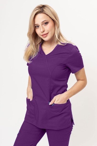 Women’s Cherokee Revolution Mock scrub top eggplant-1