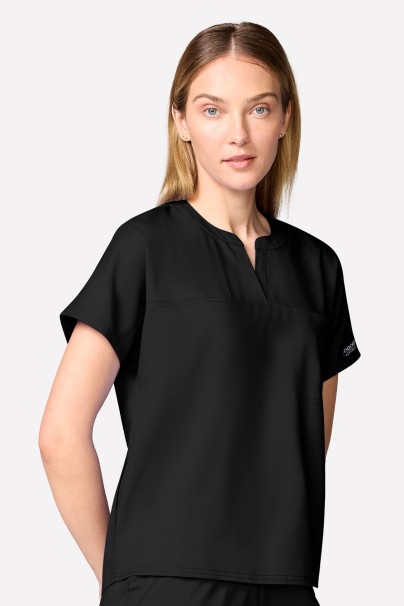 Women's Cherokee Revolution Mandarin Collar scrub top black