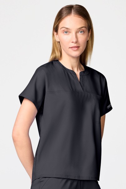 Women's Cherokee Revolution Mandarin Collar scrub top pewter