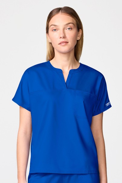Women's Cherokee Revolution Mandarin Collar scrub top royal blue