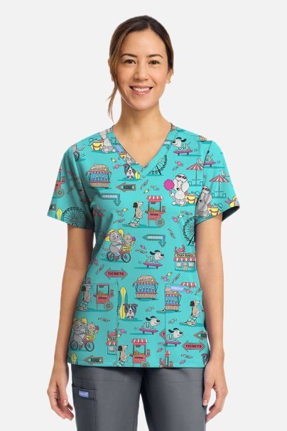 Women's Cherokee Prints V-neck scrub top Vintage Boardwalk-1