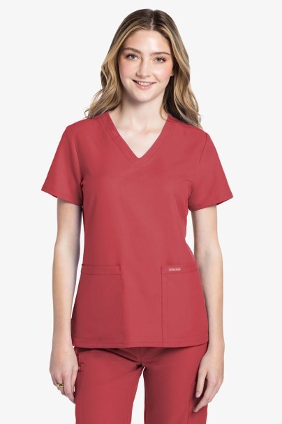 Women's Cherokee Ultra V-neck scrub top coral-1