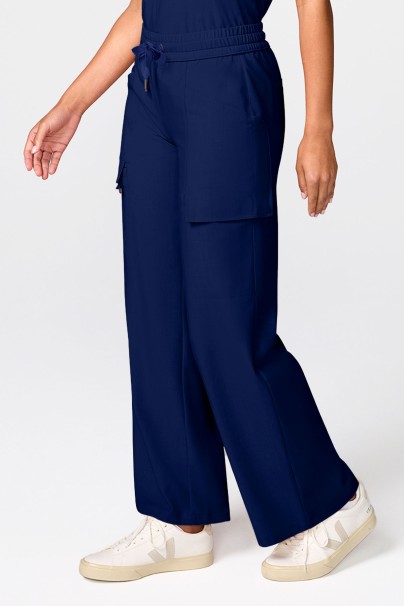 Women's Petite Healing Hands Quest Wide Leg scrub trousers navy