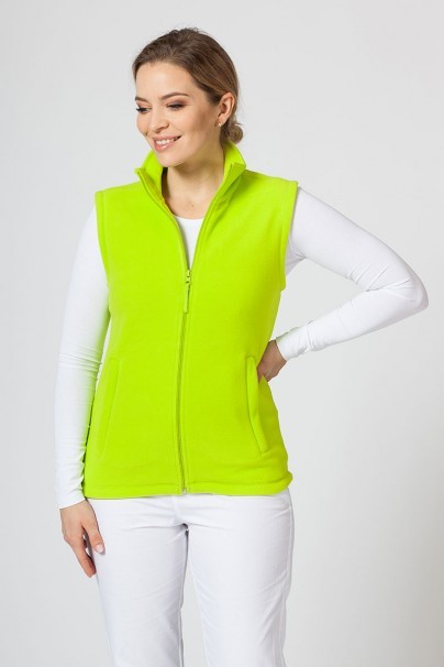Women’s Malfini Fleece vest lime punch-1