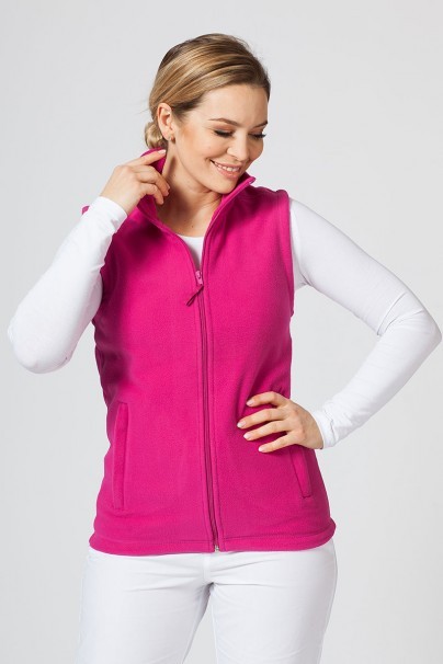 Women’s Malfini Fleece vest fuchsia red-1