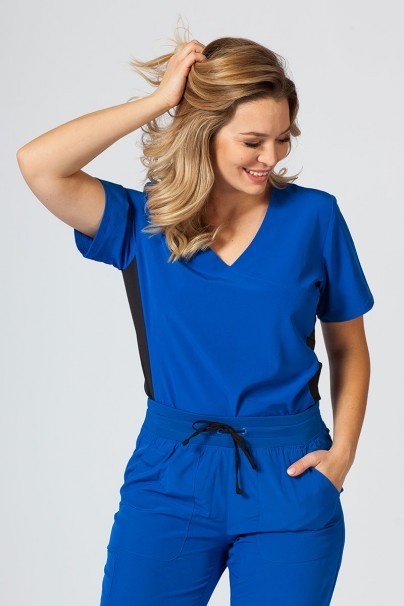 Women’s Maevn Matrix Impulse Asymmetric scrub top royal blue-1