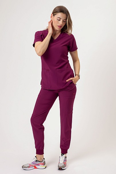 Women's Dickies EDS Essentials Jogger scrubs set wine