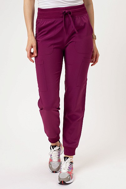 Women’s Dickies EDS Essentials Mid Rise jogger scrub trousers wine