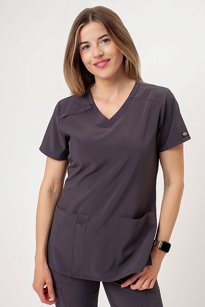 Women’s Dickies EDS Essentials V-neck scrub top pewter