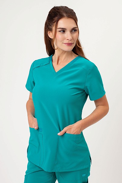 Women’s Dickies EDS Essentials V-neck scrub top teal blue