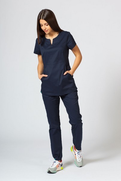 Women’s Sunrise Uniforms scrubs set (Kangaroo top, Loose trousers) true navy-1