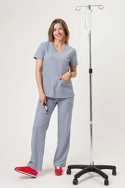 Women's Cherokee Ultra V-neck scrubs set grey