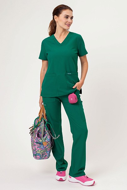 Women's Cherokee Ultra V-neck scrubs set hunter green