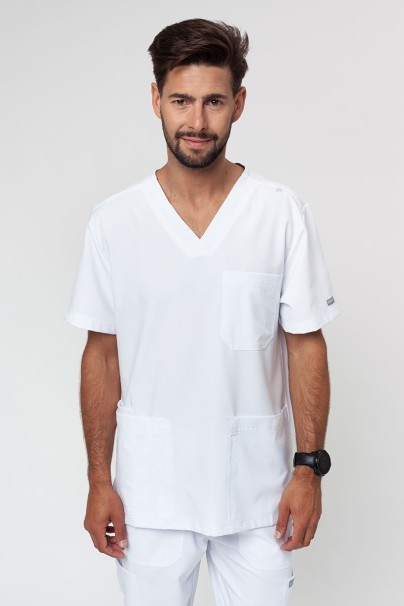 Men's Maevn Momentum V-neck scrub top white-1