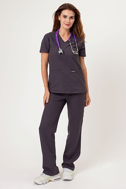 Women's Cherokee Ultra V-neck scrubs set pewter
