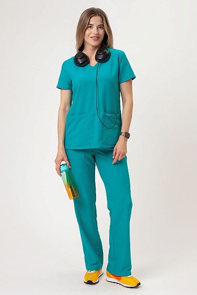 Women's Cherokee Ultra V-neck scrubs set teal blue