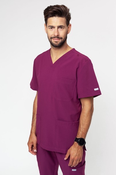 Men's Maevn Momentum V-neck scrub top wine-1