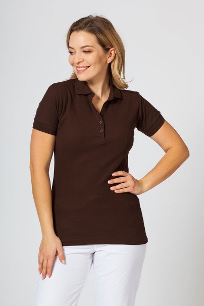 Women’s Malfini Pique polo shirt coffe-1