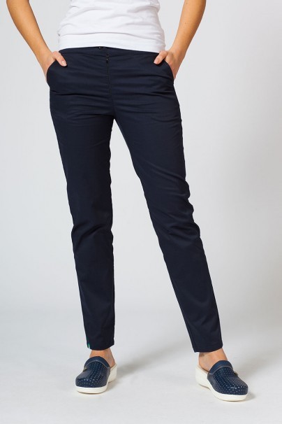 Women's Sunrise Uniforms Slim (elastic) scrub trousers true navy-1