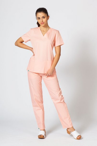 Women’s Sunrise Uniforms Basic Classic scrubs set (Light top, Regular trousers) blush pink-1