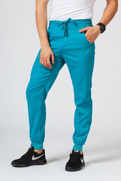 Men's Maevn Matrix scrub jogger trousers teal blue-1