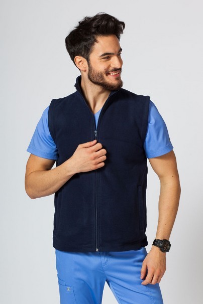 Men’s Malfini Fleece vest navy blue-1