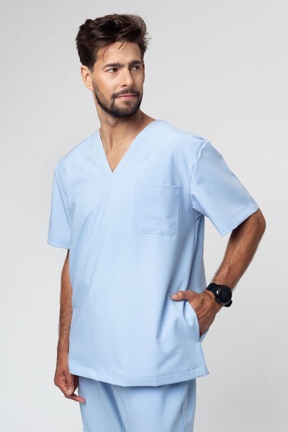 Men’s Sunrise Uniforms Premium Dose scrub top ceil blue-1