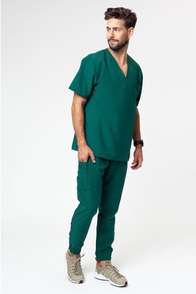 Men's Sunrise Uniforms Premium scrubs set (Dose top, Select trousers) bottle green-1