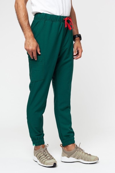 Men's Sunrise Uniforms Premium Select jogger scrub trousers bottle green-1