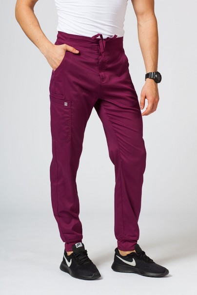 Men's Maevn Matrix scrub jogger trousers wine-1