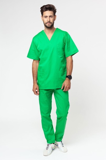 Men’s Sunrise Uniforms Basic Classic scrubs set (Standard top, Regular trousers) apple green-1