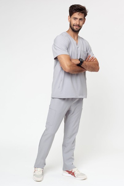 Men’s Adar Uniforms Cargo scrubs set (with Modern top) silver grey-1