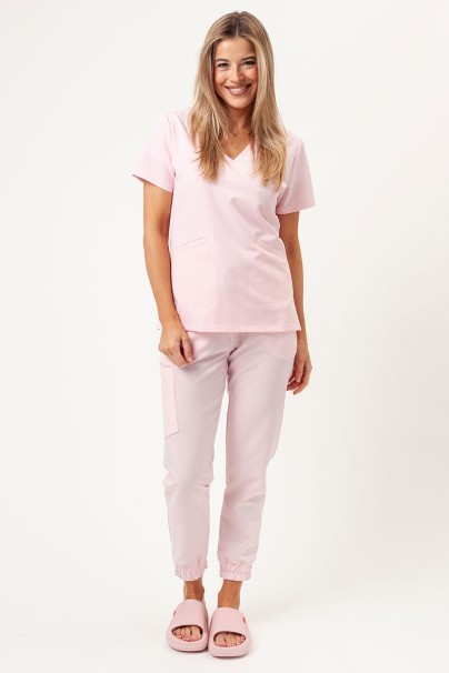 Women's Sunrise Uniforms Premium scrubs set (Aura top, Vibe jogger trousers) blush pink-1