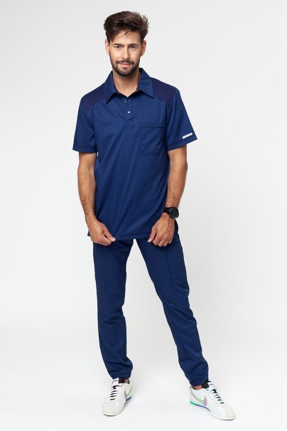 Men’s Cherokee Revolution Active Men Polo scrubs set navy-1