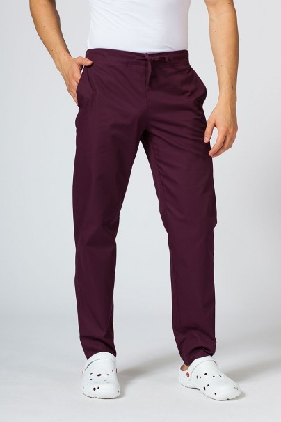 Men's Sunrise Uniforms Basic Regular scrub trousers burgundy-1