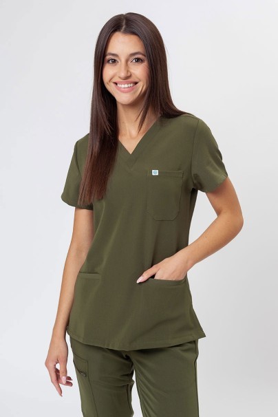 Women's Uniforms World 518GTK™ Avant On-Shift scrub top olive-1