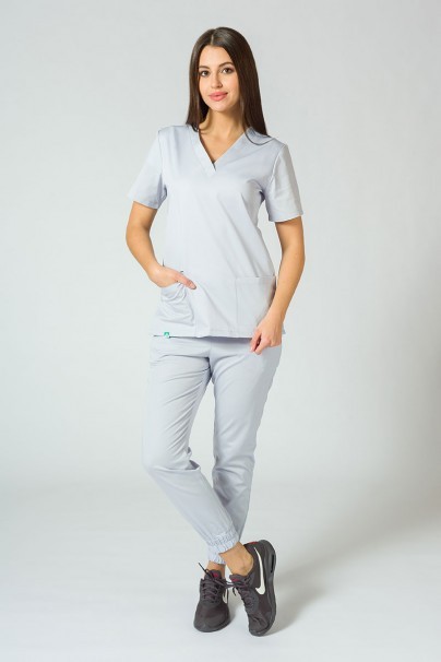 Women's Sunrise Uniforms Basic Jogger scrubs set (Light top, Easy trousers) quiet grey-1